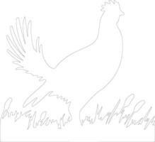 prairie poulet contour silhouette vecteur