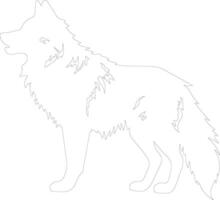 Loup contour silhouette vecteur