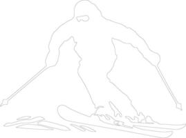 ski contour silhouette vecteur