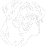 dogue de Bordeaux contour silhouette vecteur