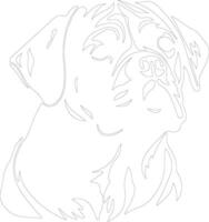 dogue de Bordeaux contour silhouette vecteur