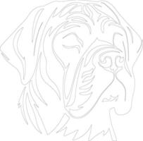 dogue de Bordeaux contour silhouette vecteur