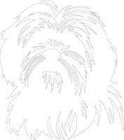 Lhassa apso contour silhouette vecteur