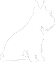 Écossais terrier contour silhouette vecteur