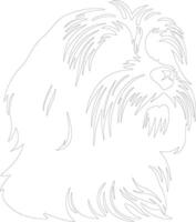 Tibétain terrier contour silhouette vecteur