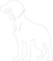 noir et bronzer coonhound contour silhouette vecteur