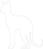 Oriental cheveux courts chat contour silhouette vecteur
