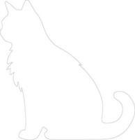 russe blanc noir et tigré chat contour silhouette vecteur