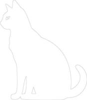 chartreux chat contour silhouette vecteur