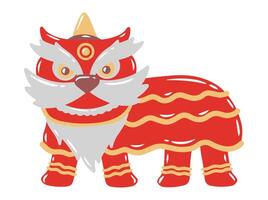 danse du lion du nouvel an chinois vecteur
