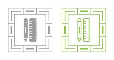 crayon avec règle vecteur icône