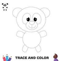 trace Panda. coloration éducatif page pour enfants. activité feuille de travail vecteur
