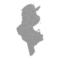 Tunisie carte avec administratif divisions. vecteur illustration.