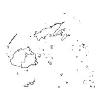 Fidji carte avec administratif divisions vecteur illustration.