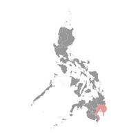 davao Région carte, administratif division de Philippines. vecteur illustration.