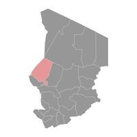 Kanem Région carte, administratif division de tchad. vecteur illustration.