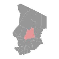 baigne Région carte, administratif division de tchad. vecteur illustration.