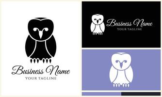 silhouette hibou oiseau logo modèle vecteur