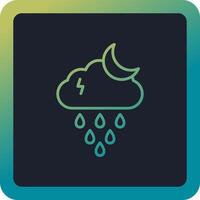 icône de vecteur de pluie de nuit