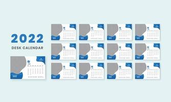 conception de modèle de calendrier de bureau 2022 vecteur