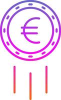 euro signe ligne pente icône vecteur