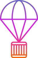icône de dégradé de ligne de parachute vecteur