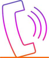 icône de dégradé de ligne d'appel téléphonique vecteur