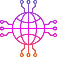 icône de gradient de ligne de réseau vecteur