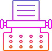 icône de dégradé de ligne de machine à écrire vecteur