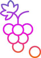 icône de dégradé de ligne de raisins vecteur