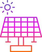 icône de dégradé de ligne de panneau solaire vecteur