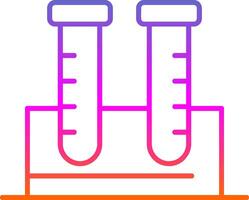 icône de gradient de ligne de tubes à essai vecteur