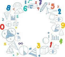 modèle mathématique vierge avec outils et éléments mathématiques vecteur