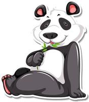 autocollant de personnage de dessin animé assis panda vecteur