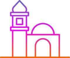 icône de dégradé de ligne de mosquée vecteur