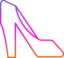 icône de dégradé de ligne de talons hauts vecteur