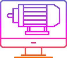 électrique moteur ligne pente icône vecteur
