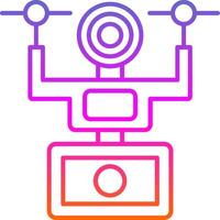 icône de gradient de ligne de drone de caméra vecteur