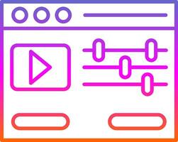 vidéo éditeur ligne pente icône vecteur