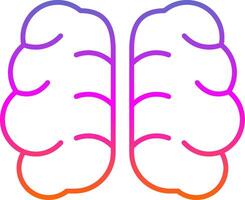 icône de gradient de ligne de cerveau vecteur