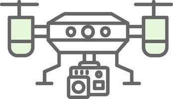 caméra drone vert lumière fillay icône vecteur