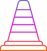 icône de gradient de ligne de cône de signalisation vecteur