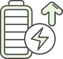 batterie plein vert lumière fillay icône vecteur