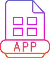 icône de dégradé de ligne d'application vecteur
