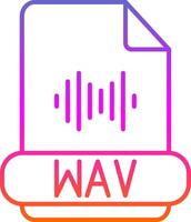 wav format ligne pente icône vecteur