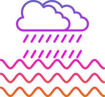 icône de dégradé de ligne de pluie vecteur