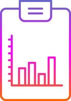 icône de dégradé de ligne graphique à barres vecteur