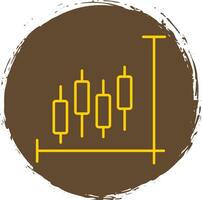 Stock marché ligne cercle Jaune icône vecteur