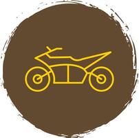 motocross ligne cercle Jaune icône vecteur