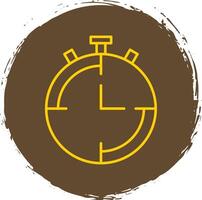 chronomètre ligne cercle Jaune icône vecteur